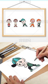 2019q版男孩ip卡通企業形象衍生品設計圖片下載